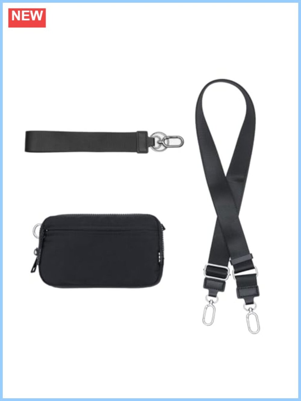 RFID Nylon Wristlet Wallet Crossbody Bag with Card Slots